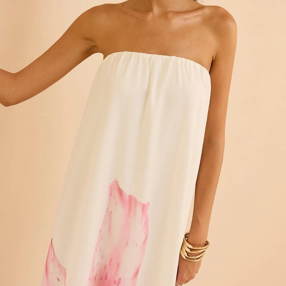 Commense Strapless Floral Print Maxi Dress New , Size M - Picture 6 of 16